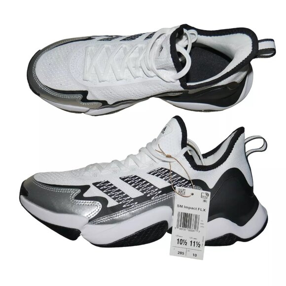 Adidas SM Impact FLX Football Turf Shoes Men\'s Size 10.5 Women\'s Size 11.5 White main image 7